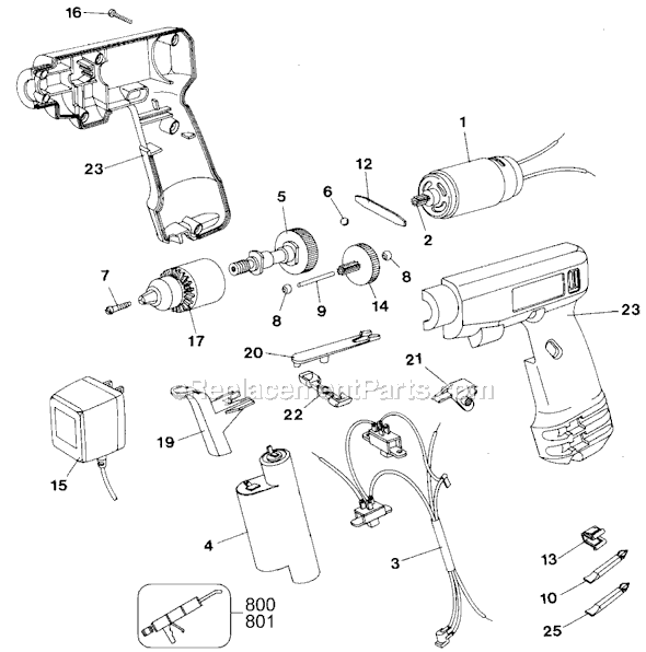 Page A Diagram and Parts List for 9049A Type 2 Black and Decker Electric Drill